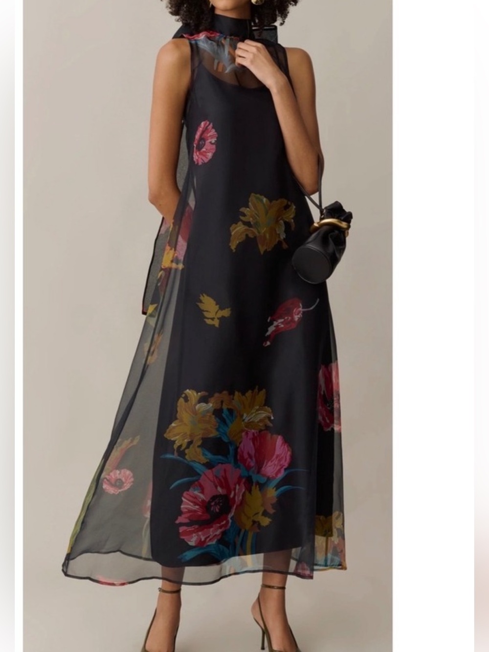 CAARA Floral Organza Maxi Dress Size XL NWT Few Moda